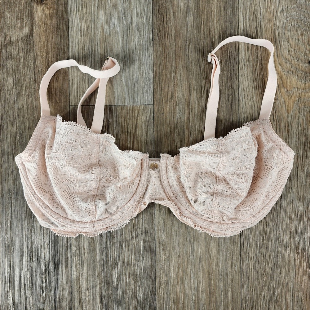 Natori Flora Unlined Underwire Bra 714150 Pale Pink Lace 32DD